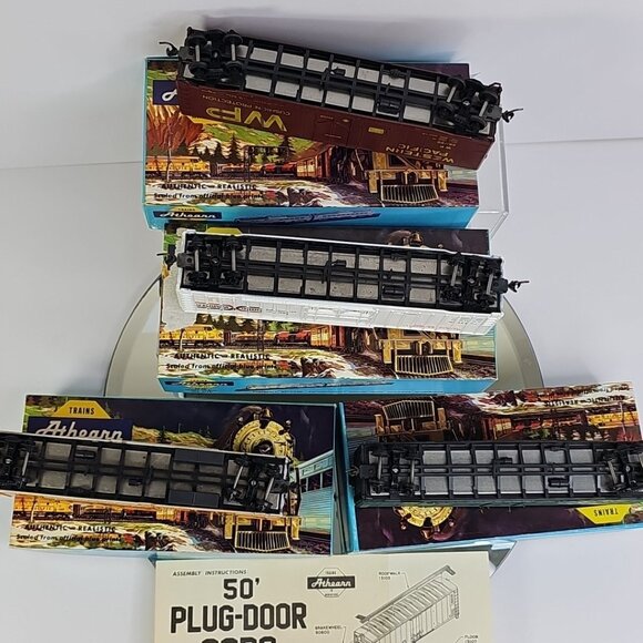 HO Athearn Ready To Run Train Box Cars 50ft Railroad Vintage Set Of 4 - Picture 6 of 15